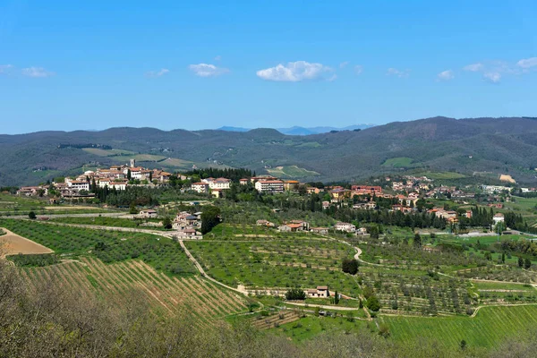Panoramik Manzarasına Radda Chianti Eyaleti Siena Toskana Talya — Stok fotoğraf