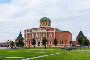 Tula, Rusya Federasyonu - Temmuz 28,2018: Tula Kremlin Epiphany Katedrali. Yaz aylarında panoramik görünüm.