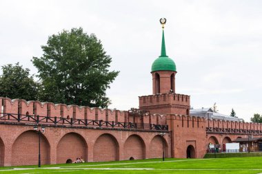 Tula, Rusya Federasyonu - Temmuz 28,2018: Tower, Odoevsky Kazan kapısı 16. yüzyılda inşa Tula Kremlin kuleleri biridir