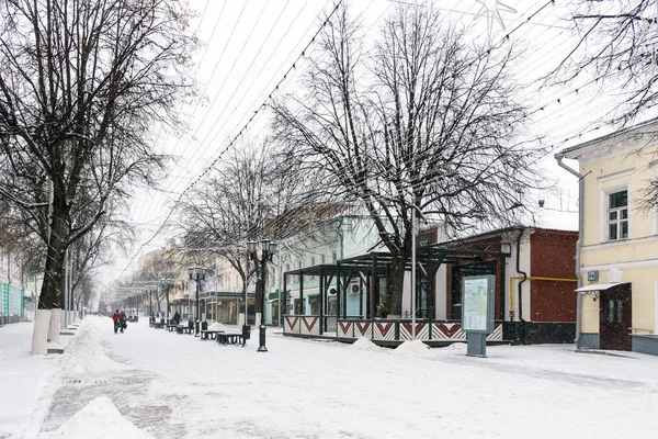 Ριαζάν Ρωσίας Ιανουαρίου 2018 Οδός Πεζόδρομος Pochtovaya Την Πρωτοχρονιά Και — Φωτογραφία Αρχείου