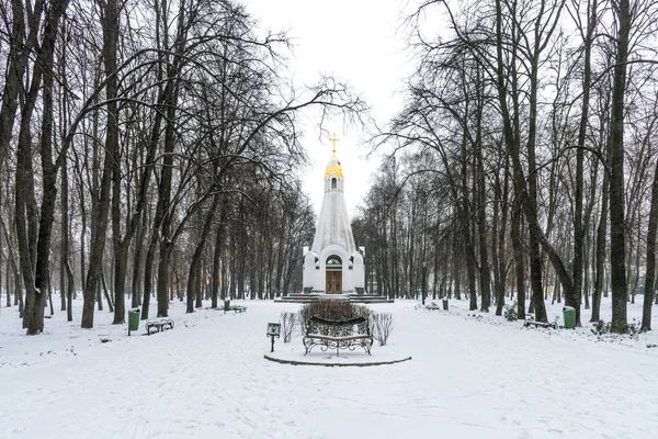 Παρεκκλήσι Του Ριαζάν 900Ης Επέτειο Στο Κρεμλίνο Πάρκο Ryazan Χειμώνα — Φωτογραφία Αρχείου