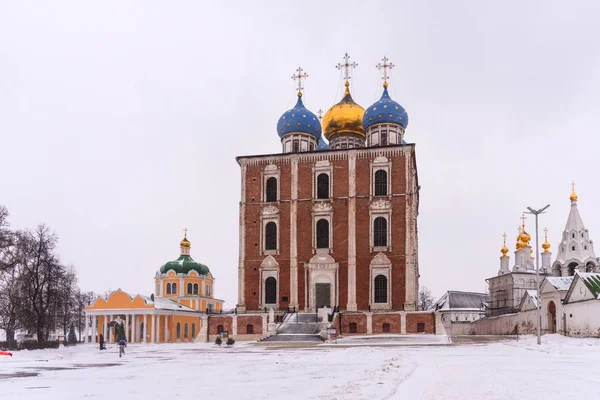 Ryazan Rusia Enero 2018 Vista Panorámica Invierno Catedral Asunción Kremlin — Foto de Stock