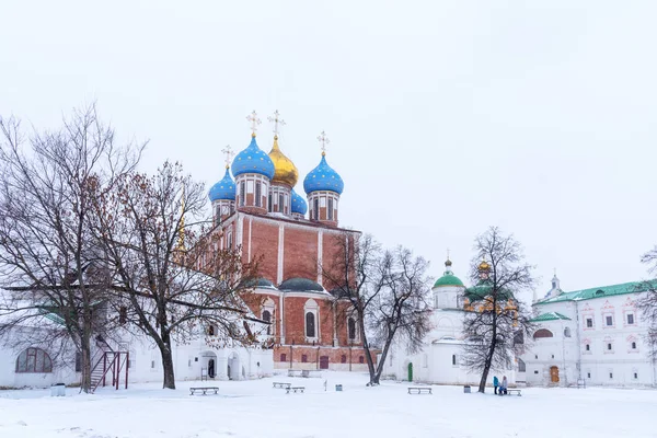 Rjazan Russland Januar 2018 Vinterpanoramautsikt Katedralen Rjazan Kreml Rjazan Russland – stockfoto