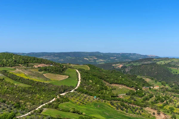 Amazing Aerial View Tuscany Fortress Tentennano Beautiful Summer Landscape Castiglione — Stock Photo, Image