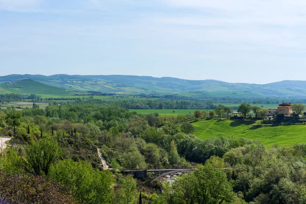 Όμορφο Τοπίο Κοντά Bagno Vignoni Στην Άνοιξη Σιένα Επαρχία Τοσκάνη — Φωτογραφία Αρχείου