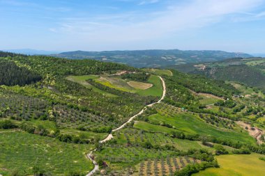 Toskana, Italya inanılmaz bahar renkli manzara.