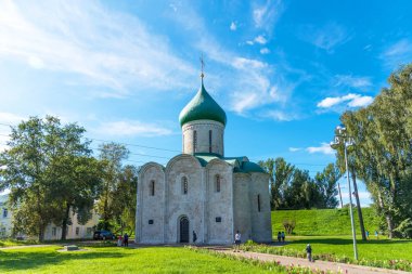 Pereslavl-Zalessky, Rusya-5 Ağustos 2018: Spaso-Preobrazhensky Katedrali, Pereslavl-Zalessky, Rusya 'nın altın halkası.