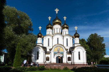 Pereslavl-Zalessky, Rusya-5 Ağustos 2018: Rusya 'nın Yaroslavl bölgesinde Pereslavl Zalessky 'de Nikolsky kadın Manastırı