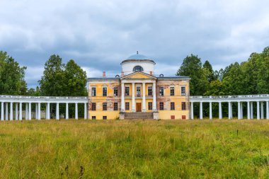 Tver bölgesinde Manor Znamenskoye Raek güzel yaz havadan görünümü, Rusya.