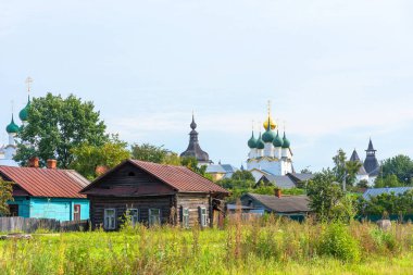 Kremlin 'in Rostov, Rusya' daki görüntüsü. Rusya 'nın Altın Yüzüğü.