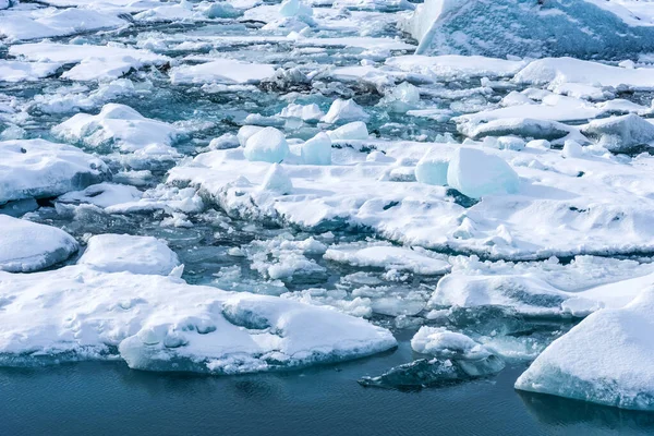 Jokulsarlon Lagünü Zlanda Nın Aereal Kış Manzarası Kışın Zlanda Buzul — Stok fotoğraf