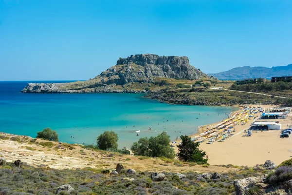 Agathi Beach Rodos Yunanistan Avrupa Stok Resim