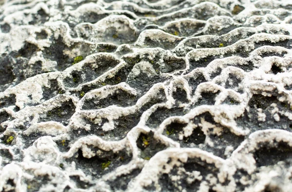 Soyut dalga şeklindeki taş yüzeyinde erozyon izleri var. Gri Siyah Beyaz