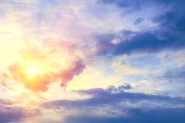 Sun, sunset, güneş doğuyor. renkli tonda an fotoğraf