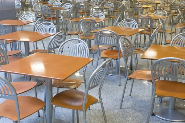 Many Tables Chairs Interior City Cafe — Stock Photo, Image