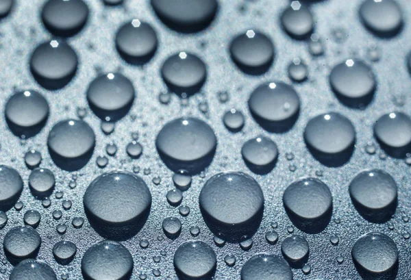 Gotas Agua Superficie Del Vidrio Primer Plano Contexto — Foto de Stock