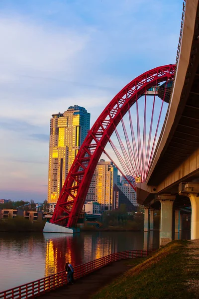 Russia Moscow Bridge Jivopisniy Moscow River — Stock Photo, Image