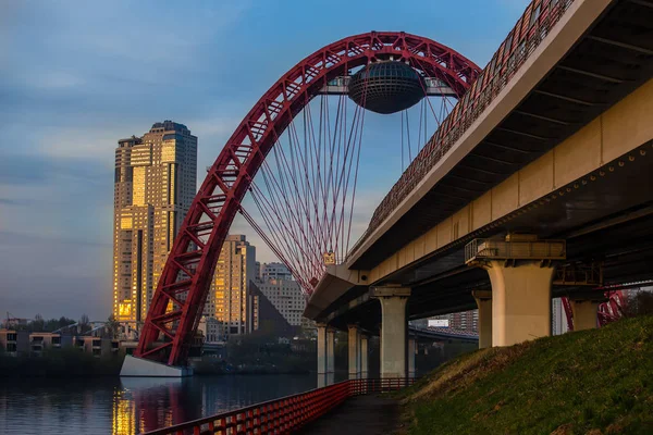 Russia Moscow Bridge Jivopisniy Moscow River — Stock Photo, Image