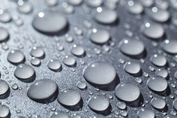 Water Drops Gray Background Close — Stock Photo, Image