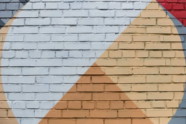 Bakstenen Muur Met Een Abstracte Geometrische Patroon Achtergrond — Stockfoto