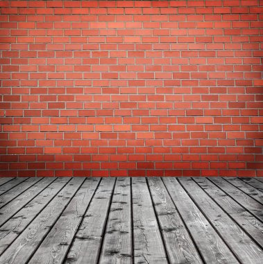 tuğla duvar ve ahşap zemin ile arka plan