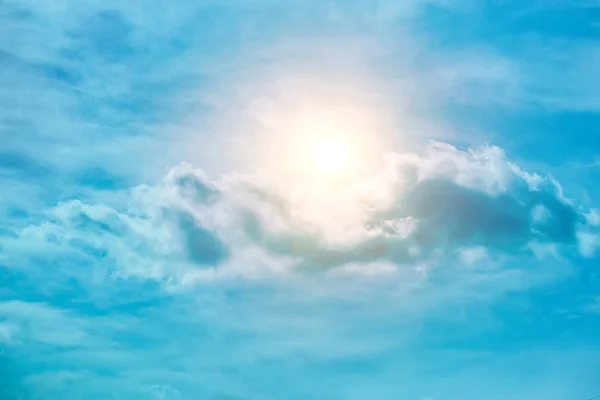 Luchtruim Zon Zomer Zonnige Weer Aard Blauw Zonlicht Licht Achtergrond — Stockfoto