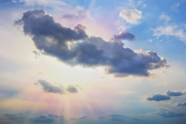 Hermosa Puesta Sol Cielo Nublado Rojo — Foto de Stock