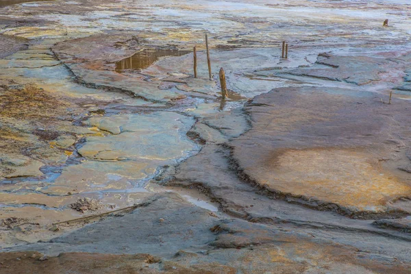 Corriente Contaminada Con Efluentes Tóxicos Minería Industrial Mineral Cobre — Foto de Stock