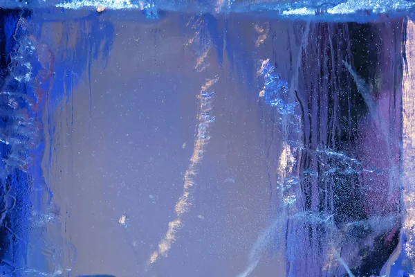 Bloque Hielo Transparente Invierno Exterior — Foto de Stock