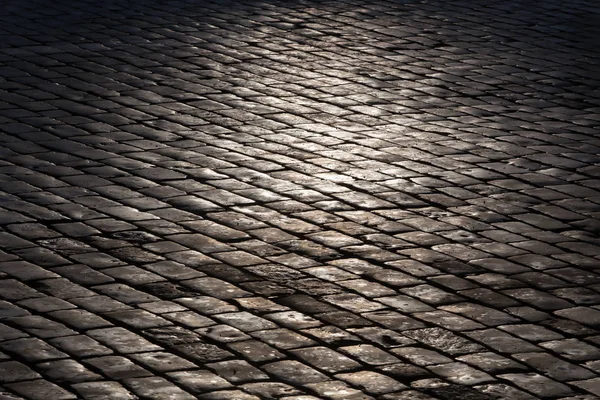 Старый Каменный Гранитный Тротуар Фоновый Крупный План — стоковое фото