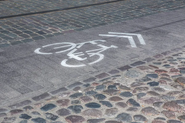 Bicycle road markings — Stock Photo, Image