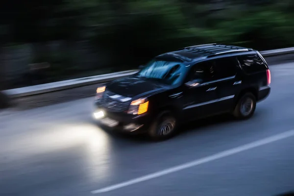 Road Car Racing Night Avenue Blurred Motion — Stock Photo, Image