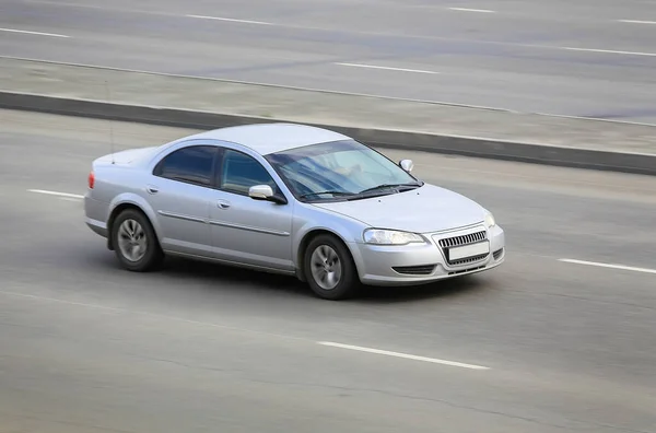 Modern Car Driving City Street — Stock Photo, Image