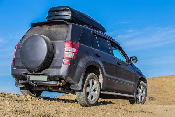 Suv Field Cloudy Sky Close — Stock Photo, Image