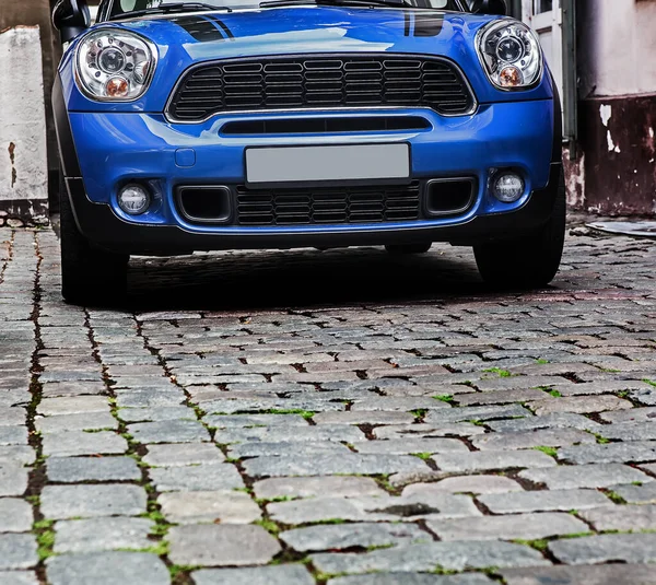 Auto Pavimentazione Pietre Parcheggio Nel Cortile Dettaglio Primo Piano — Foto Stock