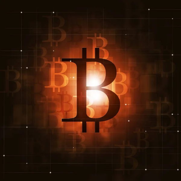 Streszczenie Tła Biznesowego Koncepcja Czerwony Krypto Waluty Bitcoin — Zdjęcie stockowe