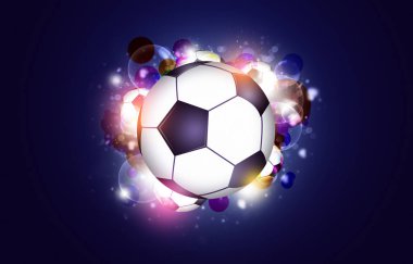 aktif spor futbol çok renkli arka plan ile bir futbol futbol topu