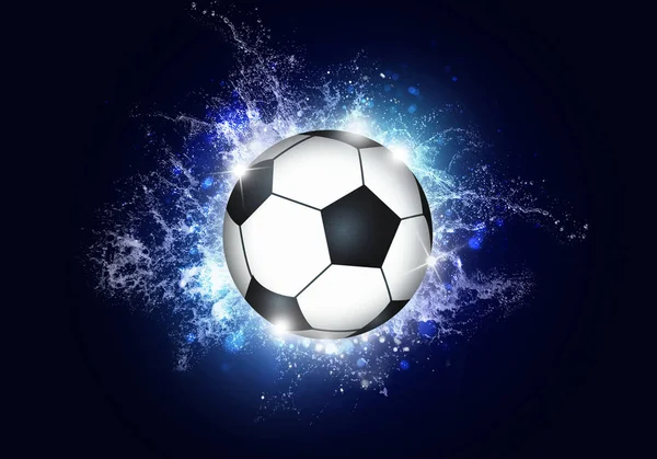 Активный Спорт Синий Фон Футбольным Мячом — стоковое фото