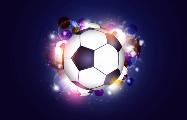 アクティブなスポーツ サッカー サッカー サッカー ボールとマルチカラーの背景 — ストック写真