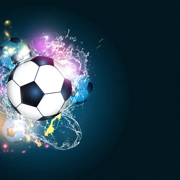 Abstrakter Sportlicher Hintergrund Mit Einem Fußballball — Stockfoto