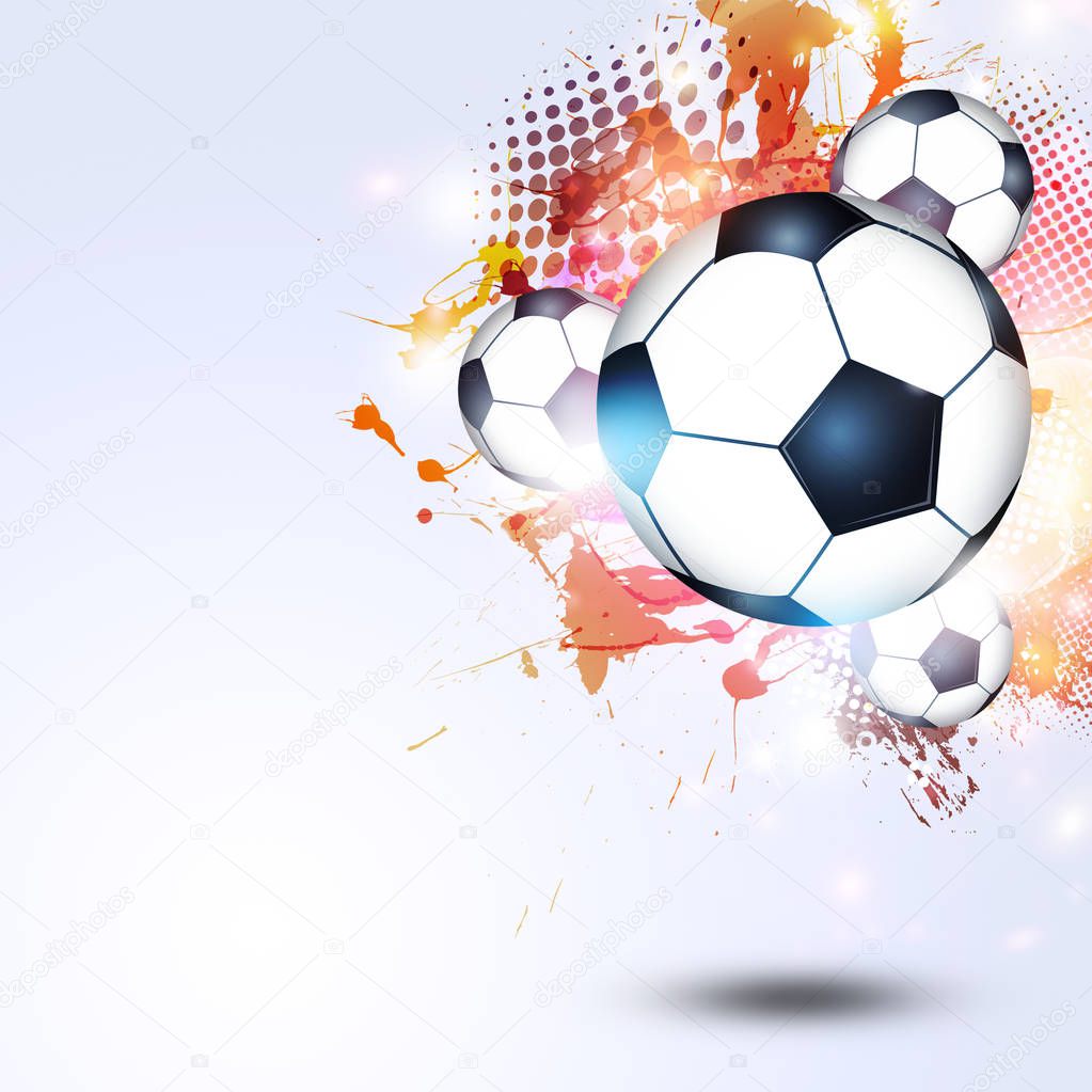 active sport background with a football soccer balls