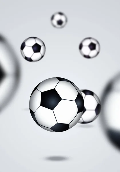 Abstrato Esporte Fundo Com Futebol Bolas Futebol — Fotografia de Stock