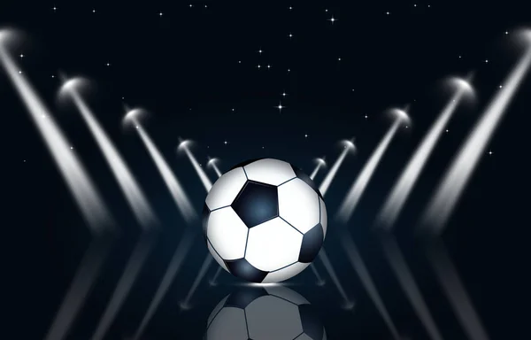 活跃体育蓝色背景以聚光灯和橄榄球足球 — 图库照片