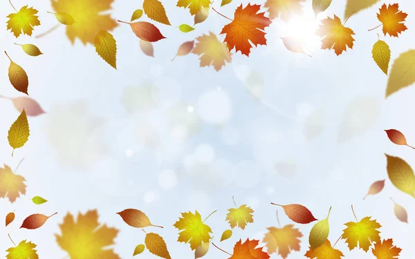 Outono Floral Decoração Brilhante Com Folhas Amarelas Luzes — Fotografia de Stock