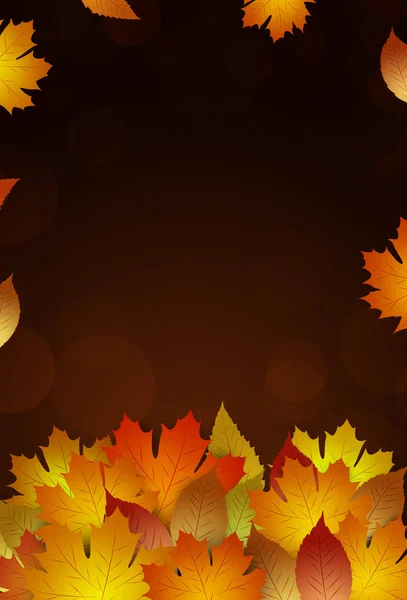 黄金の葉で秋の赤い旗の装飾 — ストック写真