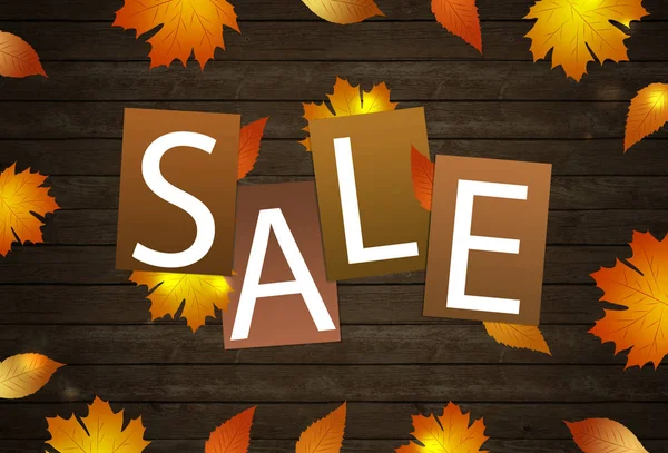 Autumn Sale Banner Decoration Golden Leaves — Stock Photo, Image