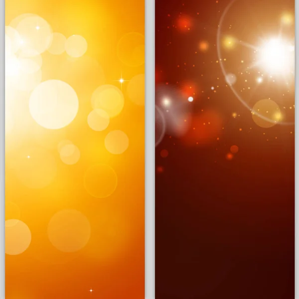 Abstract Autumn Nature Golden Blurs Banners Bokeh Lights — Stock Photo, Image
