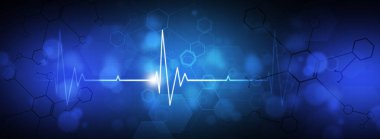 Bilim ilaç illüstrasyon kalp zonklayan ritim soyut