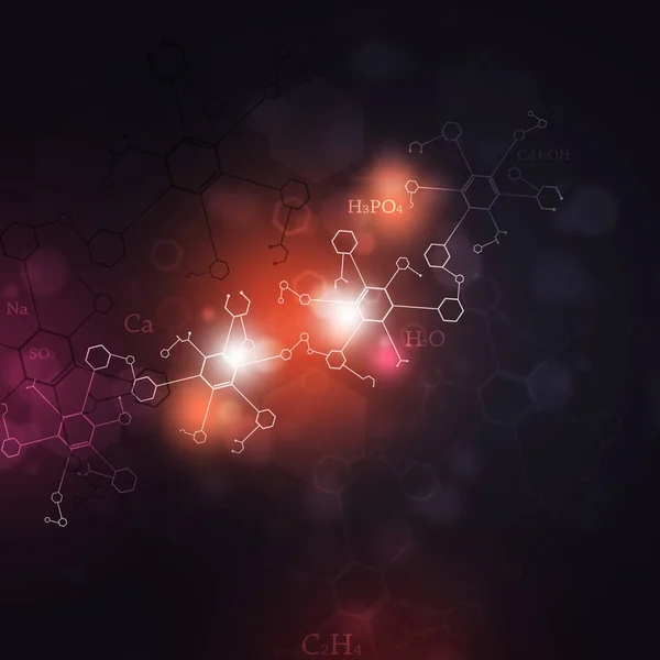 抽象的な科学化学要素を持つ多色背景 — ストック写真
