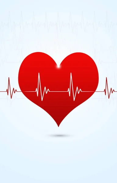 Resumo Fundo Médico Com Grande Coração Vermelho Batendo — Fotografia de Stock